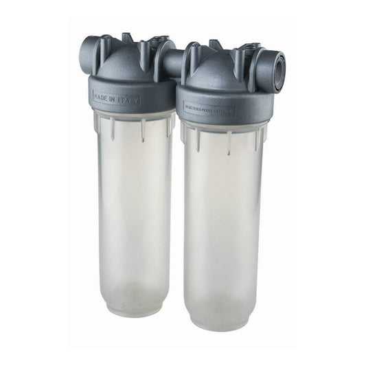 Double filter housing with MICROBAN (antimicrobial) technology - 2.5"x10"